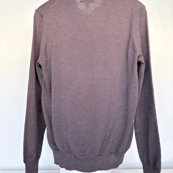 NWT Toscano Firenze Men's Pullover 100% Merino Wool Brown Casual Sweater Sz S - Picture 4 of 5